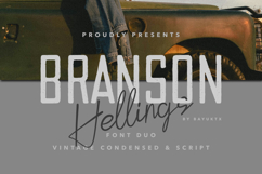 Branson Hellings a Vintage Condensed &amp; Script Font Duo Product Image 1