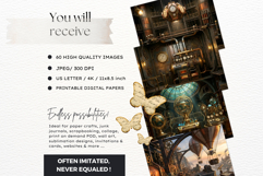 Brass Requiem Steampunk Backdrops for Junk Journals Product Image 2