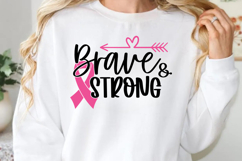 Brave &amp; strong SVG, Cancer Awareness SVG Product Image 1