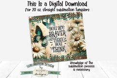 Vintage Butterfly 20oz Tumbler Wrap - Braver Than You Think Product Image 2