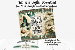 Vintage Butterfly 20oz Tumbler Wrap - Braver Than You Think Product Image 2