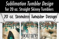 Vintage Butterfly 20oz Tumbler Wrap - Braver Than You Think Product Image 4