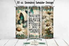 Vintage Butterfly 20oz Tumbler Wrap - Braver Than You Think Product Image 1