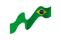 Brazil republik day decoration wave flag clipart Product Image 1