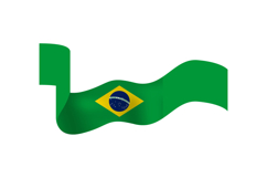 Brazil republik day decoration wave flag isolated Product Image 1