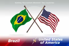 Brazil versus United States of America Two Flags Product Image 1