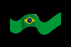 Brazil wave flag element decorative isolated Product Image 2