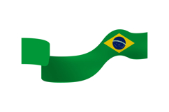 Brazil wave flag sticker element clipart Product Image 1