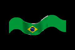 Brazil wave flag sticker element isolated Product Image 2