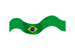 Brazil wave flag sticker element isolated Product Image 1
