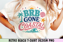 Retro Beach T Shirt Design, Distressed Coastal Sublimation. Product Image 4