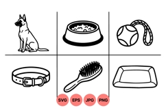 Dog Care Clipart Illustrations For Pet Design Product Image 1