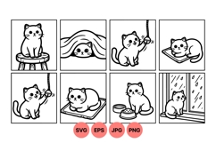 Hand Drawn Cat Line Art Illustrations Product Image 1