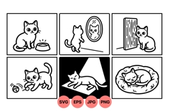 Line Art Cat Illustrations For Craft Projects Product Image 1