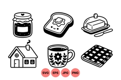 Hand Drawn Cozy Kitchen Breakfast Clipart Product Image 1