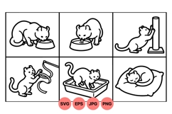 Line Art Cat Care Clipart For Pet Projects Product Image 1