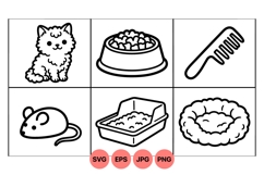 Hand Drawn Kitten Pet Care Icon Product Image 1