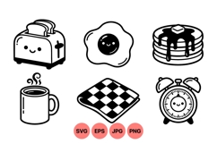 Kawaii Breakfast Clipart Vector For Crafts Product Image 1
