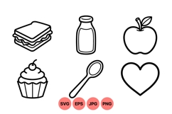 Minimal Hand Drawn Food Icon For Crafts Product Image 1