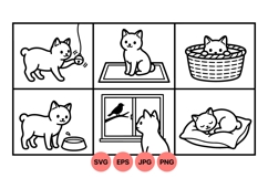 Lineart Cat Clipart For Craft Projects Product Image 1