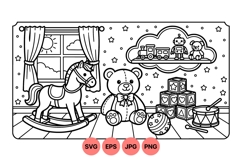Black And White Kids Toy Clipart Illustration Product Image 1