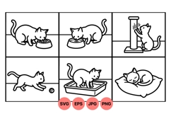 Line Art Cat Clipart Illustrations for Crafts Product Image 1