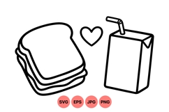 Simple Lunch Food Vector Illustration Clipart Product Image 1