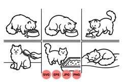 Hand Drawn Cat Clipart Daily Life Illustrations Product Image 1