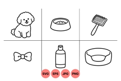 Hand Drawn Puppy Care Clipart For Pet Projects Product Image 1
