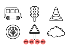 Minimal Transportation Icons Line Art Vector Product Image 1