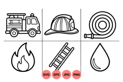 Firefighter Rescue SVG Icons For Safety Projects Product Image 1