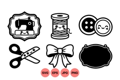 Hand Drawn Sewing Tools Clipart For Crafts Product Image 1