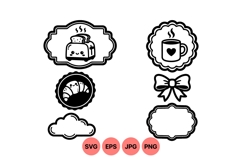Kawaii Bakery Label Clipart For Food Packaging Product Image 1