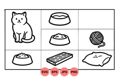 Hand Drawn Cat Line Art Illustrations For Crafts Product Image 1