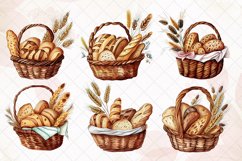 Bread Basket Watercolor Sublimation Clipart Product Image 2