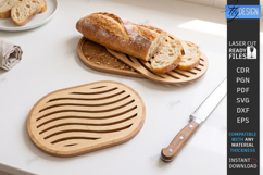 Bread Cutting Board with Crumb Tray Laser Cut | Kitchen SVG Product Image 1