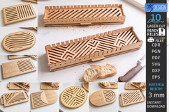 Wooden Bread Cutting Board with Crumb Tray Laser Cut Bundle Product Image 1