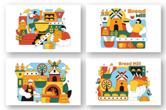 10 Traditional Bread Mill Illustration Product Image 2