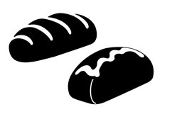 Bread Silhouettes Set / Black And White Breads Clipart Set Product Image 4
