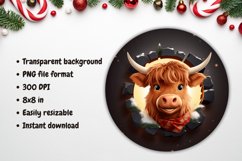 Break Through Bull Christmas Ornament Sublimation Png Product Image 2