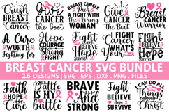 Breast Cancer SVG Bundle - Breast Cancer T-shirt Design Product Image 1