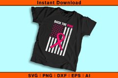Back The Pink Breast Cancer Awareness Flag SVG Product Image 2