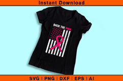 Back The Pink Breast Cancer Awareness Flag SVG Product Image 3