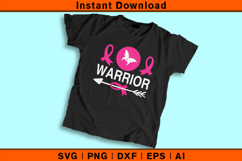 Breast Cancer Warrior SVG | Pink Ribbon Butterfly Design Product Image 2