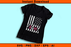 Fight Flag Breast Cancer Awareness SVG Product Image 3