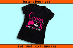Cancer Picked The Wrong Girl SVG | Breast Cancer Fighter Product Image 3