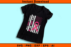 No One Fights Alone SVG | Breast Cancer Awareness Flag Product Image 3