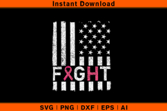 Fight Flag Breast Cancer Awareness SVG Product Image 1