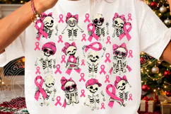 Breast Cancer Awareness Skeletons PNG | Pink Ribbon Hallowee Product Image 3