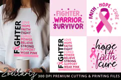 Breast Cancer Awareness SVG Pink Ribbon SVG Faith Hope Cure Product Image 1